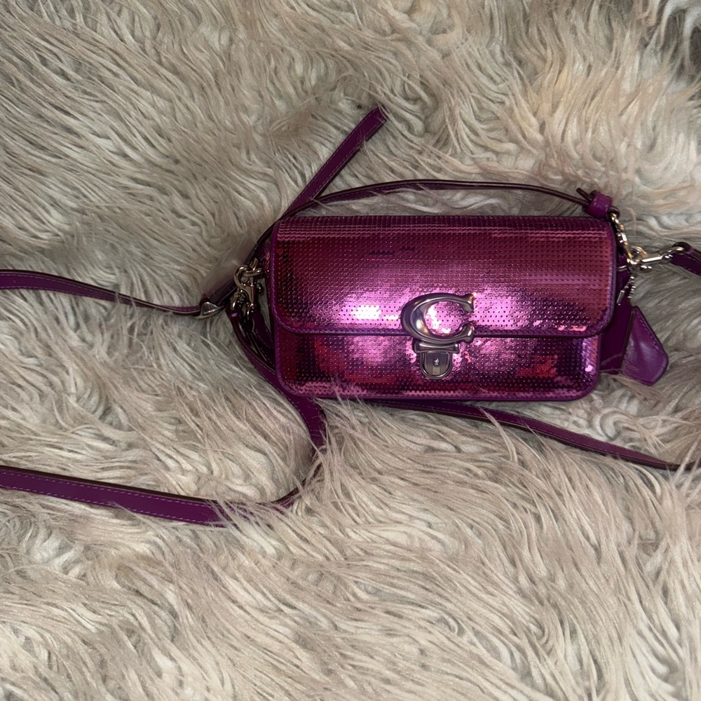 Shimmering Pink Crossbody Bag